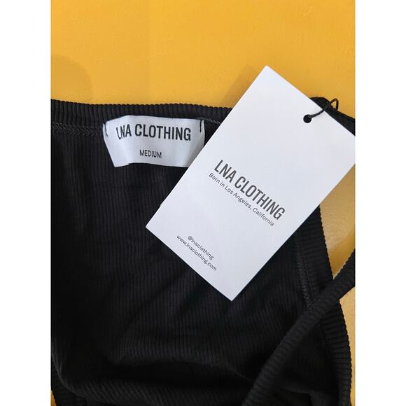 LNA Clothing Sleeveless Cutout Back Maxi Tank Dress Black Women's Size M NWT - Picture 4 of 4